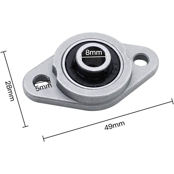 6 Stycken Lagerbock 8mm Diameter Zinklegering Romboedrisk Självjusterande Lagerbock Lagerblock för KFL-serien Maskiner Transportör