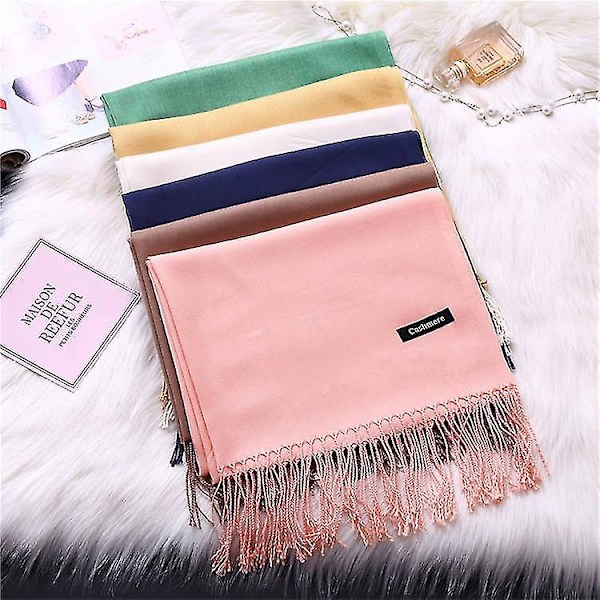 200*70cm Vintersjalar Polyester Cashmere Scarf Med Tofs