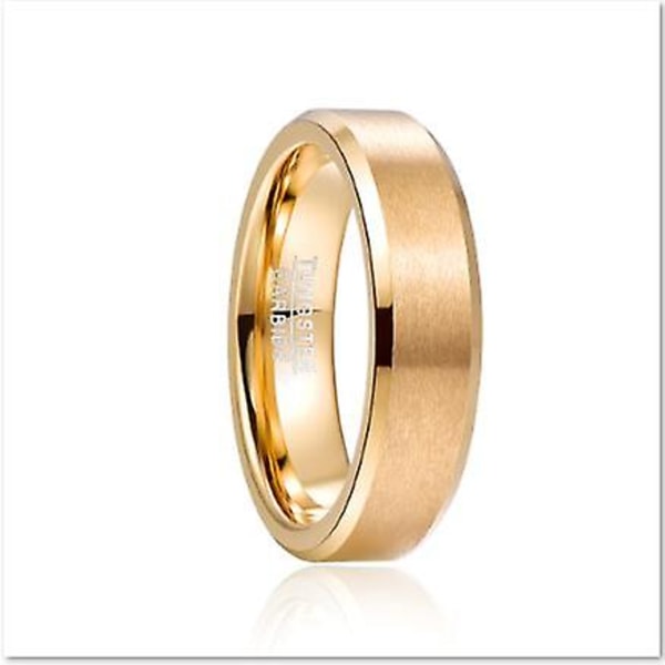 Nuncad 6 mm Tungsten Carbide Ring Matt finish Fasad herr guldfärg Comfort Fit Ring 12.5