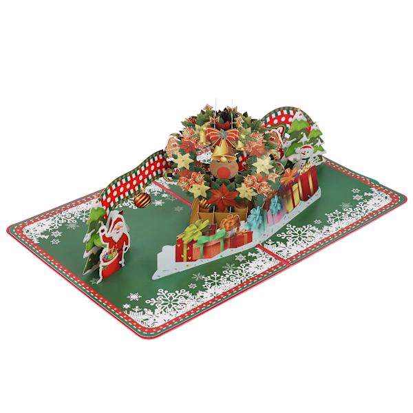 Håndlavet 3D julekrans lykønskningskort med kuvert, perfekt til julehilsner