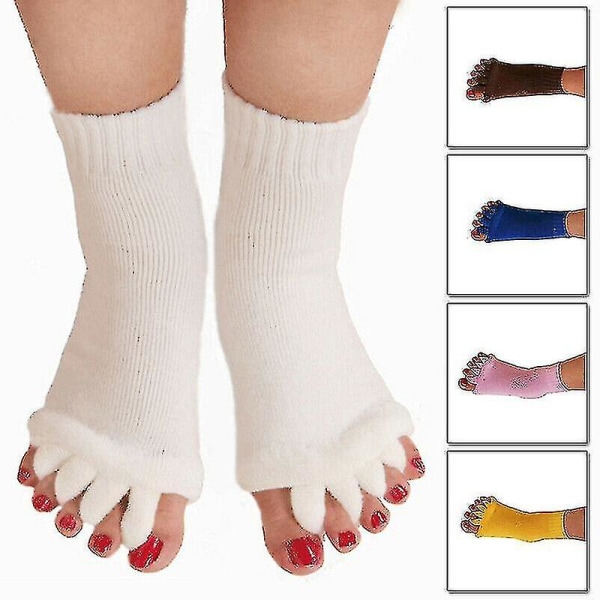 Alignment Massage Yoga Sock Open Five Toes Separator Gym Foot Pain Relief Socks_cc Lake Blue