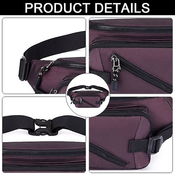 Bröstväska Herraxelväska Crossbody-väska Casual Canvasväska Bröstliten ryggsäck purple
