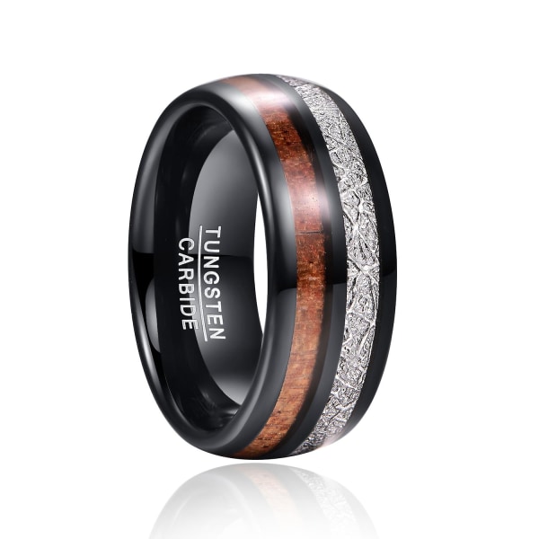 Nuncad Wood Anel Masculino Meteorite Electric Black Men Tungsten Carbide Ring Bryllupssmykker For Menn Aaa Quality 11