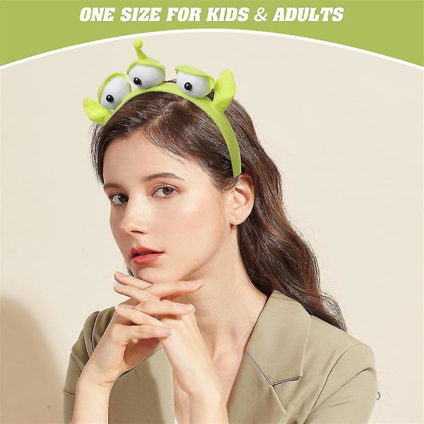 Alien pandebånd til Toy Story Cosplay rekvisitter Dress Up pandebånd Stretchy plys hårtilbehør til ansigtsvask Bruser Skønhed Hudpleje Green 11cm