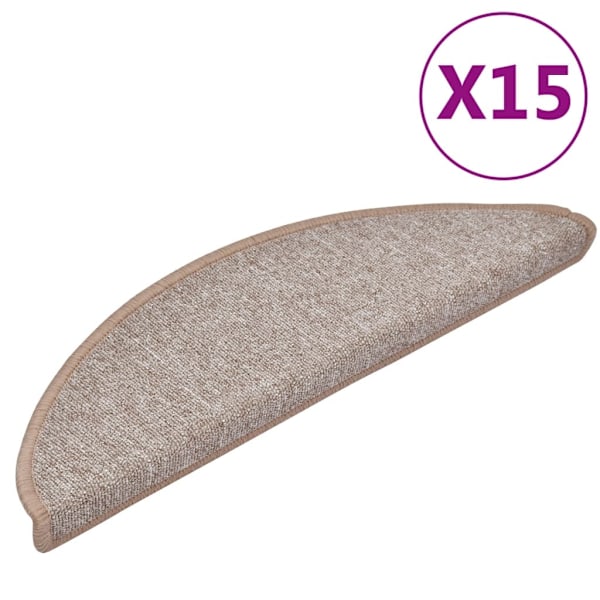 Trappetrinnmatter 15 stk. lysebrun 56x17x3 cm Brown Brun