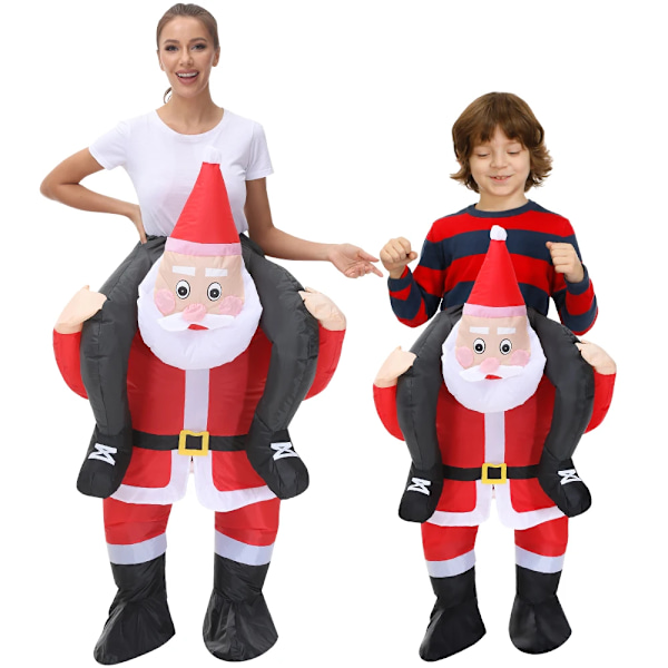 Julgran Uppblåsbar Dräkt för Vuxna och Barn, Tomte Kostym, Halloweenfest, Som Visat as shown as shown kids size 120-145cm