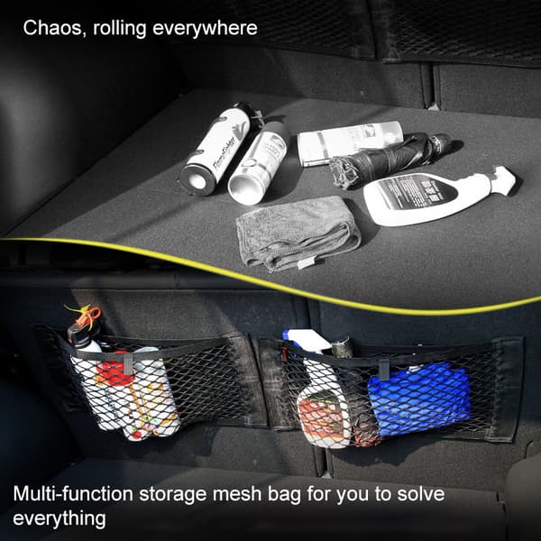 Car Back Bakre Trunk Organizer Net Elastic Magic Sticker
