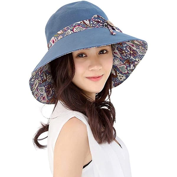 Dame solhat sommer Upf 50+ Uv-beskyttelse strandhat sammenfoldelig bredskygget hat
