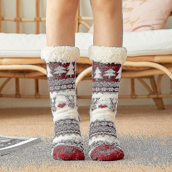 Söta varma strumpor Thicken Plus Cotton Vinter Damstrumpor Jul Kawaii strumpa Xmas Present Hem Golv Rum Rolig Sock S style 8