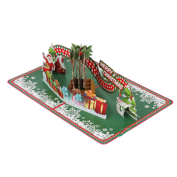 Håndlavet 3D julekrans lykønskningskort med kuvert, perfekt til julehilsner