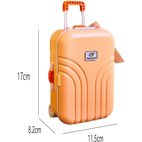 1 st Mini Liten Resväska Spargris, Skrivbordssimulering Resväska Tillverkad (orange) Orange