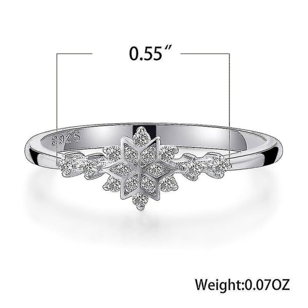 Kvinner Flower Snowflake Ring Rose Gold 6