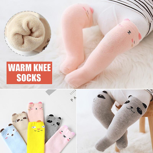 3 par babyknæhøje sokker til piger Drenge Unisex strømper Vintersokker i bomuld C S