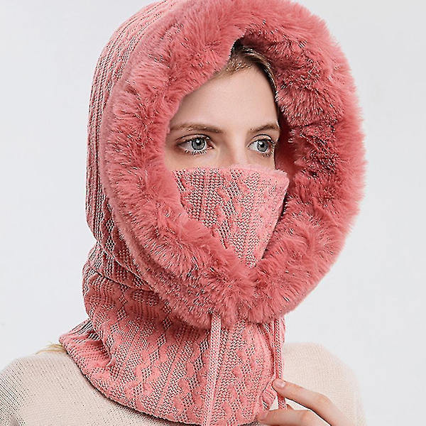 Vinter Outdoor Riding Hodeplagg Kaldtikker Ski Cap Varm Skjerf Mask Helt stykke Beige