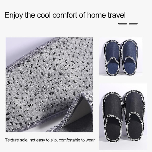 6 par fleece-toffler Bærbare Vaskbare Engangs-antislip Toffler for Familie Spa Gjest Hotell Reise