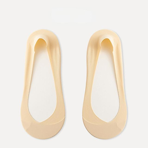 5 Par/lot Strumpor För Dam Bomull Halkfri Silikon Sommar Osynlig No Show Low Cut Kort Tunna Andas Skor Svart Vit-5 Par,eur 35-40 Skin 5 Pairs Uniform code