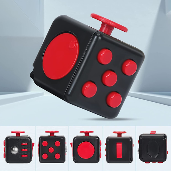 Pakke med 3 anti-stresskuber, stresskube-leketøy med 6 sider, gadget for avslapping på kontoret