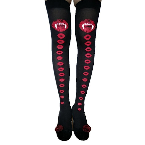 Over Knee Socks Festival Strømper Halloween Party Y Strømper Red1