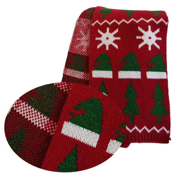Julscarf Vintermode jacquardstickad halsduk style1