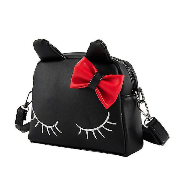 Cartoon Cat Rygsæk Mode Crossbody Skuldertaske Rygsæk Tasker Til Børn Små Piger (sort)