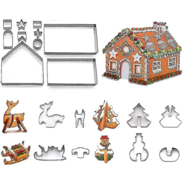 18 st Christmas Cookie Cutter Set Xmas Biscuit Cutters Mould Stainles, 18 st Christmas 18-piece set (YR1806-29)