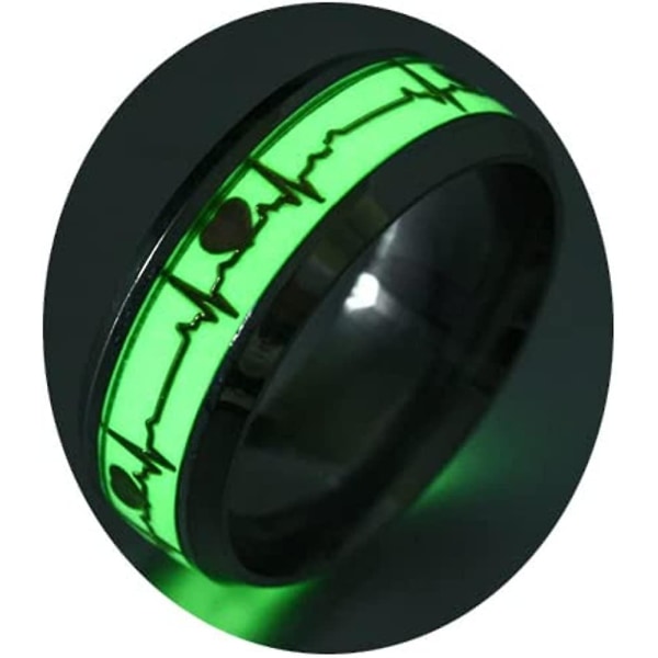 Glow Ringe Rustfrit Stål Ringe Til Kvinder Boysvenus Orb Ring Heart Glow In The Dark Trendy Søde Ringe Til Mænd Dainty stainless steel 7