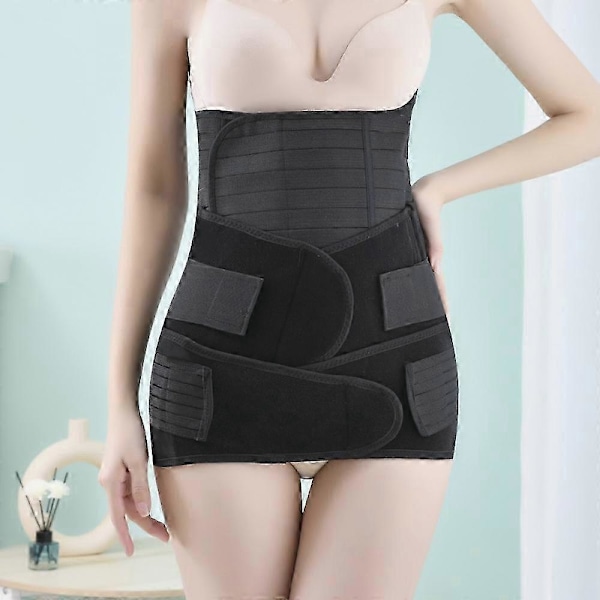 3 i 1 Postpartum Mave Støtte Recovery Abdomen/Talje/Bækkenbælte C-sektion Postpartum Mave Wrap Korset Taljetræner skin color three-piece set