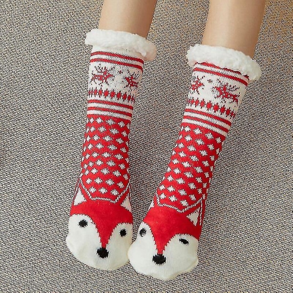 Söta varma strumpor Thicken Plus Cotton Vinter Damstrumpor Jul Kawaii strumpa Xmas Present Hem Golv Rum Rolig Sock S style 18