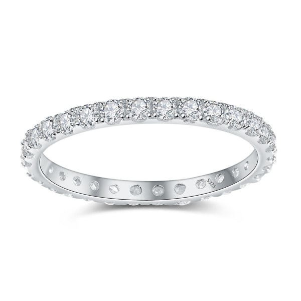 Kvinners 2,5 mm bred sirkonring 925 sølv bryllupsring smykker asfaltering Cz sirkon krystall smykker Aaa kvalitet silver 5