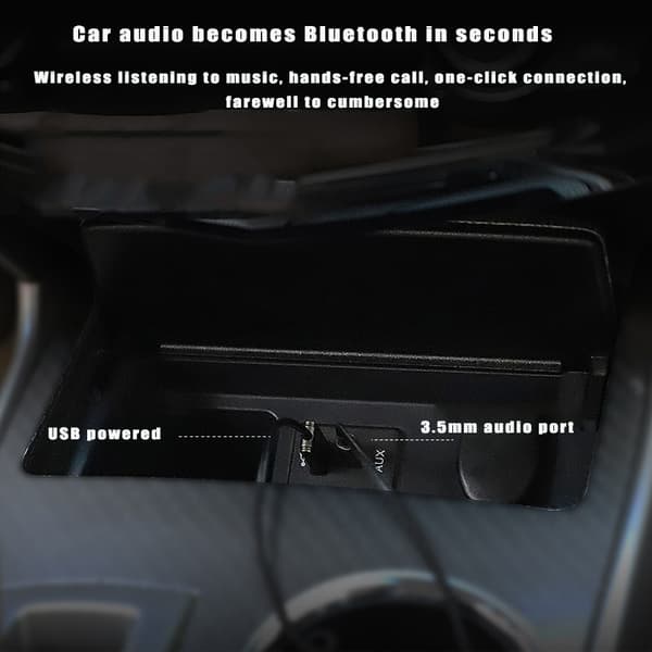 Bluetooth-Aux-kabel til bilen/Aux Bluetooth adapter til bil Grå