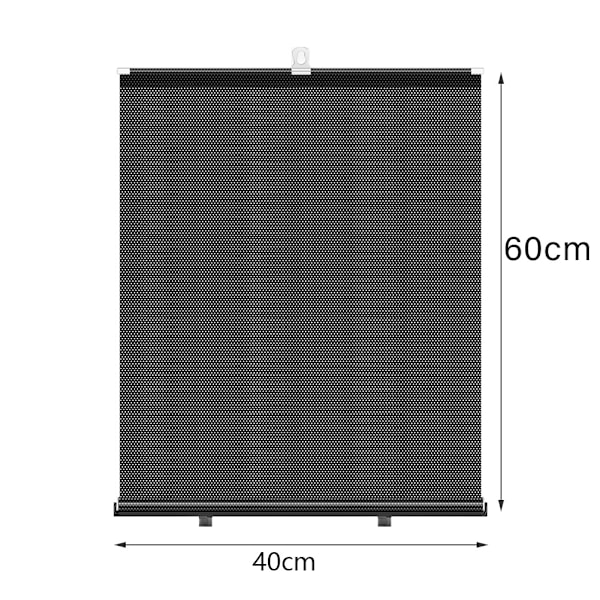 Bilsidevindu solskjerm i sammenrullbar design for UV-beskyttelse og personvern