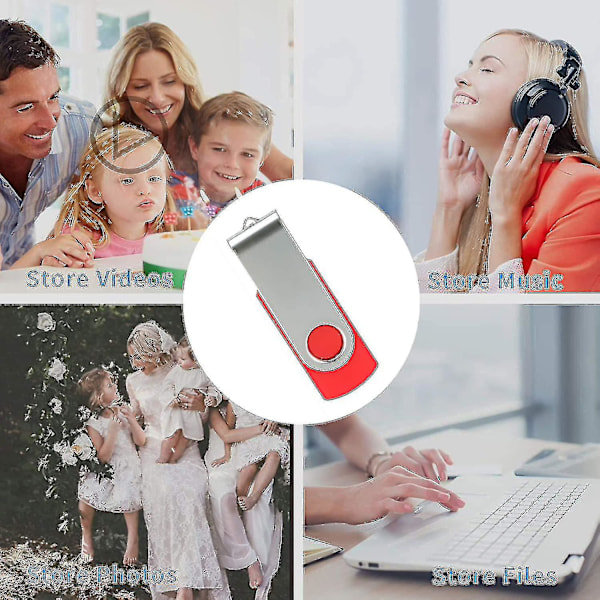 10-pack USB-minnen 2.0 - Vridbart minne - Hoppa enhet - Zip-enhet - hy 10 Pack Red 10 Pack Red 16GB