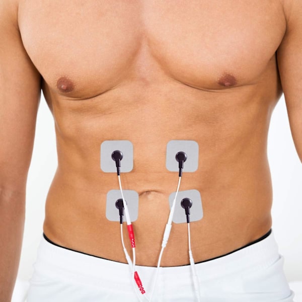 5x5cm 20 stk selvklebende TENS-plaster passer BEURER Tens-enhet plaster erstatning TENS-elektroder gjenbrukbare for elektroterapimassasje (hvit)
