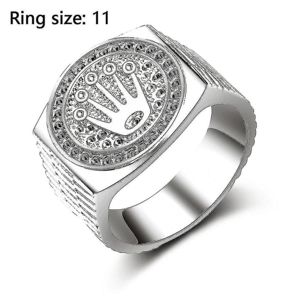 Ring Herre Hip Hop Sølv Gull Krone Heartbreak Finger Ring