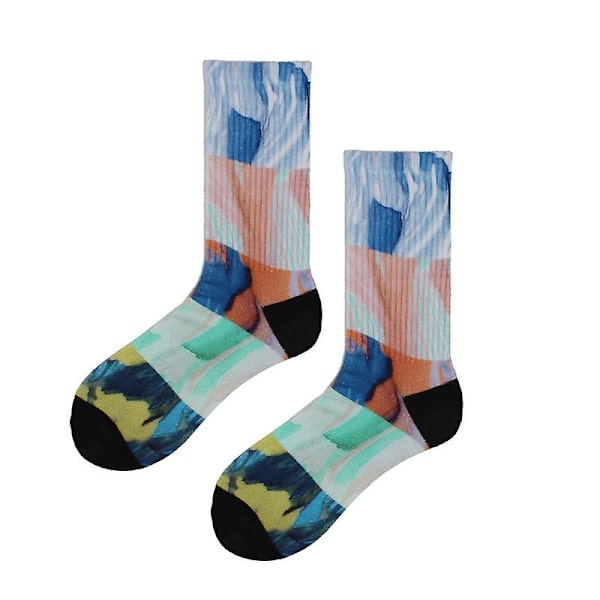 Morsomme kjolesokker for menn Nyhet Fargerik Funky Fancy Morsomt mønstret mannskap Casual Crazy Sokker For Menn Far 9