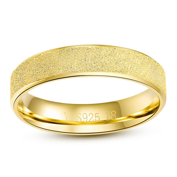 925 Sterling Silver 5 mm Matt Finish Guld Rosegold Ring Bröllopssmycken för kvinnor och män Gold 10