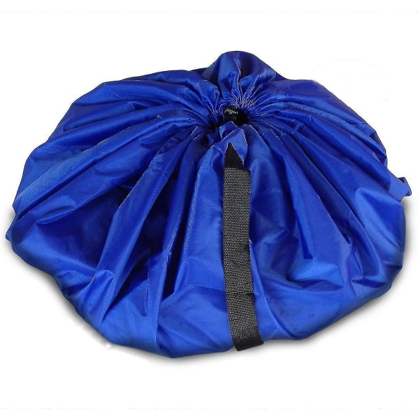 Ghyt-varer og diverse oppbevaringsveske, stor ryddig bag-teppe Bærbar oppbevaringspose med snøring Lekematte (blå-1 stk)