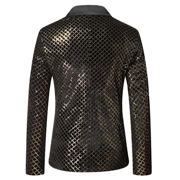 Mænds Smokingjakke med Paljetter Blazers Balfest Guld gold XL
