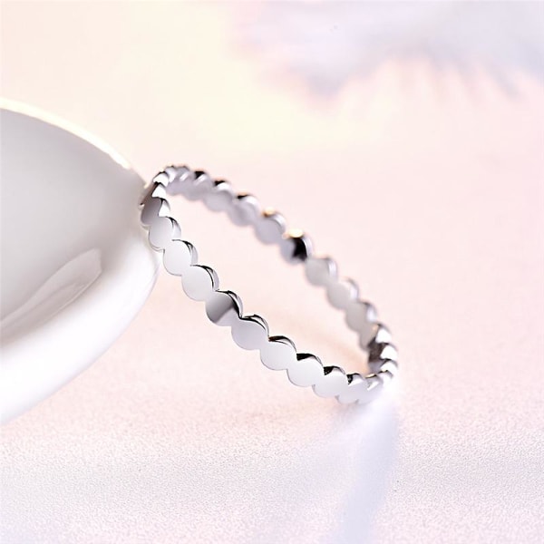 Elegante damer fine smykker klare enkle prikker S925 sterling sølv ringer for kvinner bryllup F silver