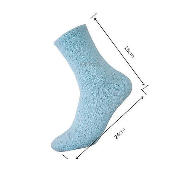 5 par Kvinnor Varm Super Mjuk Plysch Slipper Sock Vinter Fluffiga Microfiber Crew Strumpor Casual Hem Sova Luddig Mysig strumpa