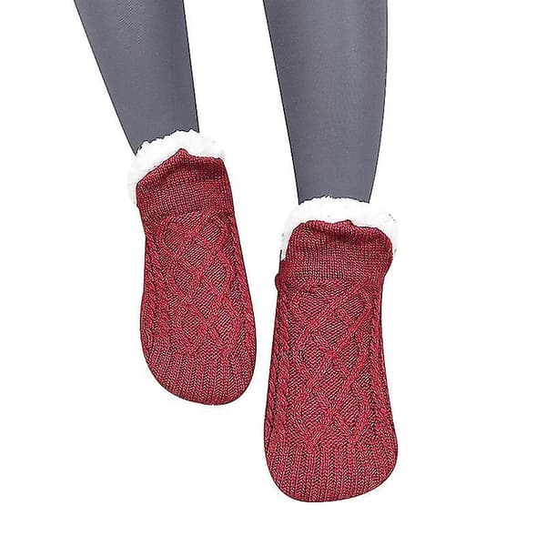 Tykke, varme hjemmesko til kvinder red 28cm
