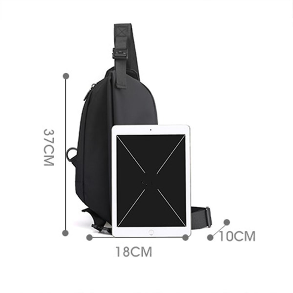 Slingväska för män Mode Casual Crossbody-väska Bärbar ryggsäck med stor kapacitet Gray