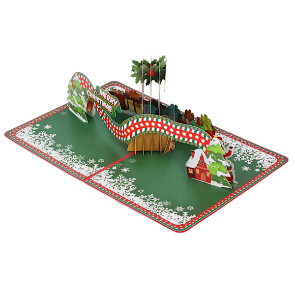 Håndlaget 3D julekrans gratulasjonskort med konvolutt, perfekt for høytidsvelsignelser