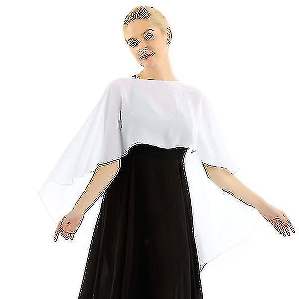 Mjuk lätt chiffong Hi-lo sjal för kvinnor White