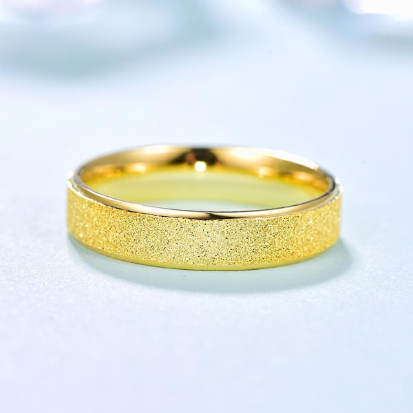 925 Sterling Silver 5 mm Matt Finish Guld Roseguld Ring Bröllopssmycken för kvinnor och män Gold 8