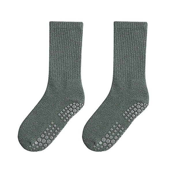 Naisten joogasukat kahvalla, liukumattomat sukat joogaan, pilates, barre, tanssin tummanharmaa dark green