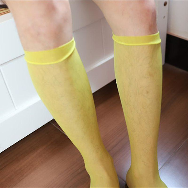 Sexiga tunna strumpor för män Silkeslen Nylon Mesh Skir Över Vadknä Hög Lång