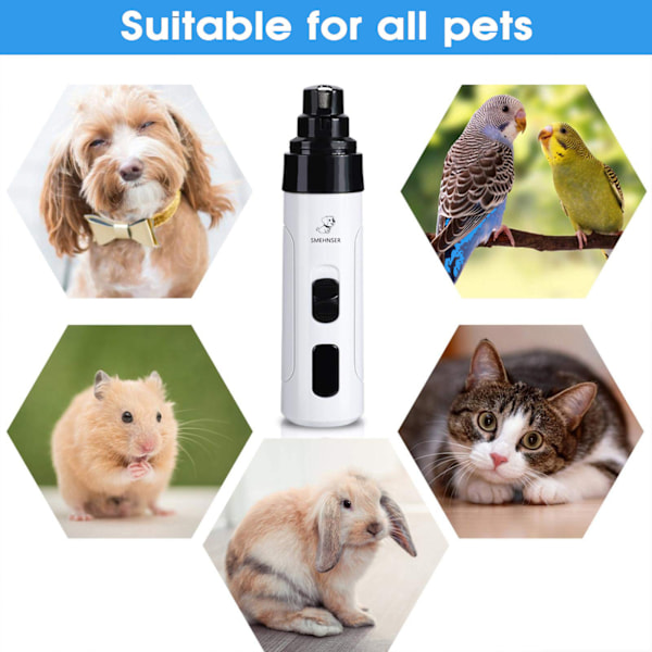 Elektrisk klosliber til hunde og katte, lydsvag og med LED-lys