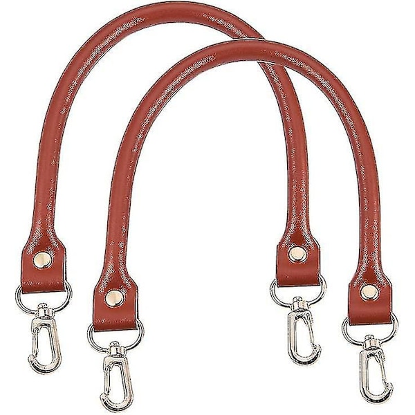 2 väskor tillbehör läderväska handtag läder axelrem legering spänne svart Brown 40cm