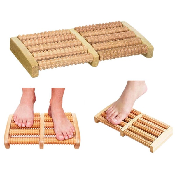 Fodmassage Roller i Træ | Massagerulle til Fødder brun brown